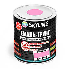 ЕМАЛЬ – ГРУНТ 3 в 1 акрил-поліуретанова шовковисто-матова Skyline RAL 3015 Рожева