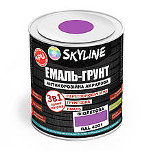 ЕМАЛЬ – ГРУНТ 3 в 1 акрил-поліуретанова шовковисто-матова Skyline RAL 4001 Фіолетова