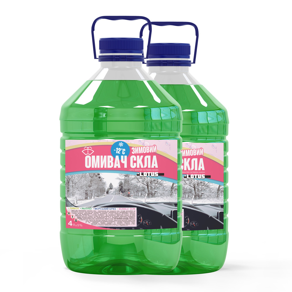 Омивач скла Зимовий -12°C "Яблуко" Lotus УПАКОВКА 2 шт. x 4 л, фото 1
