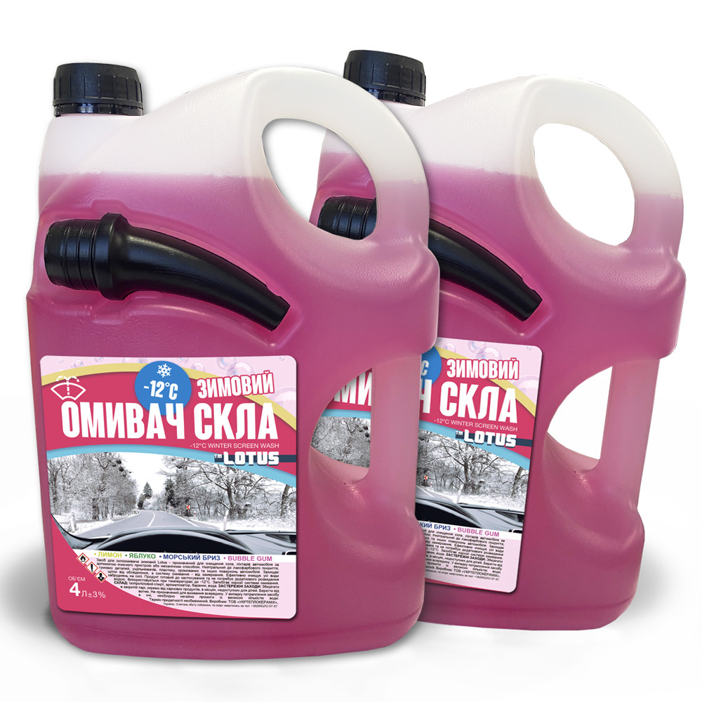Омивач скла Зимовий -12°C "Bubble Gum" Lotus каністра з носиком УПАКОВКА 2 шт. x 4 л
