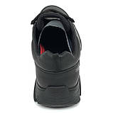 Чоловічі шкіряні кросівки чорного кольору весна-осінь на шнурівці Mida 112576(824) розмір 40, фото 6