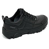 Чоловічі шкіряні кросівки чорного кольору весна-осінь на шнурівці Mida 112576(824) розмір 40, фото 7