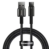 Дата-кабель Baseus Tungsten Gold Fast Charging Data Cable USB (тато) - Type-C (тато) 1m Black 100W (CAWJ000001), фото 2
