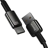 Дата-кабель Baseus Tungsten Gold Fast Charging Data Cable USB (тато) - Type-C (тато) 1m Black 100W (CAWJ000001), фото 3
