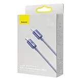 Дата-кабель Baseus Crystal Shine Series USB Type-C (тато) - Lightning (тато) 2 m Purple CAJY000305, фото 5