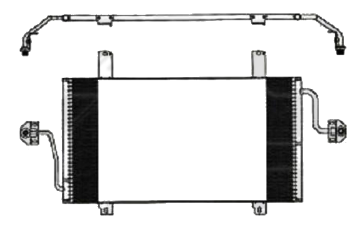Конденсатор кондиціонера Opel Movano 98-03 Ava АКПП/МКПП; 680X380X16; -осушувач (2.5 D), фото 1