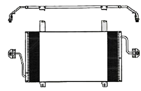 Конденсатор кондиціонера Opel Movano 98-03 Ava АКПП/МКПП; 680X380X16; -осушувач (2.5 D)