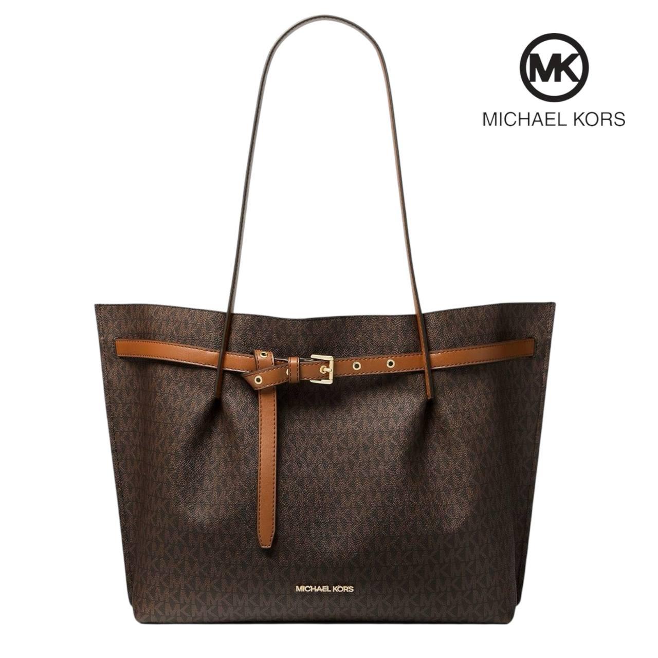 Жіноча сумка-тоут MICHAEL Michael Kors Emilia Large Logo Tote Bag коричнева ОРИГІНАЛ
