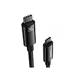 Дата-кабель Baseus Tungsten Gold Type-C (тато) - Type-C (тато) 1m Black 240W (CAWJ040001), фото 4