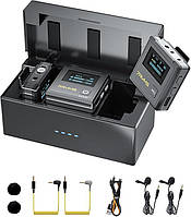 Бездротовий петличний мікрофон 7Ryms iRay DW30 з шумом придушенням радіус дії 100м для ПК iPhone Android чорний