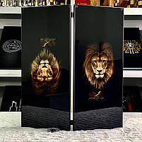 Нарди зі скла в металевому каркасі Лев 61×27×5см, фото 2