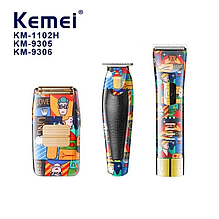 Комбо-набір Kemei PRO 2 Professional для догляду машинка для стрижки, тример та електробритва - Догляд за тілом