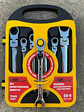 Набір комбінованих ріжково-тріскачкових ключів з карданом JierTools 7 предметів - Iнструмент