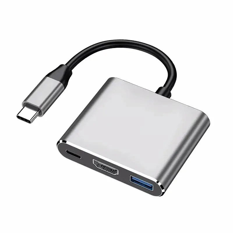 Перехідник Type-C на HDMI USB 3.0, адаптер для MacBook Apple Samsung Asus HP Type-C USB-хаб 4K 3 в 1, фото 1