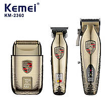 Комбо-набір Kemei Km-2360 для догляду: машинка для стрижки, тример та електробритва Shaver