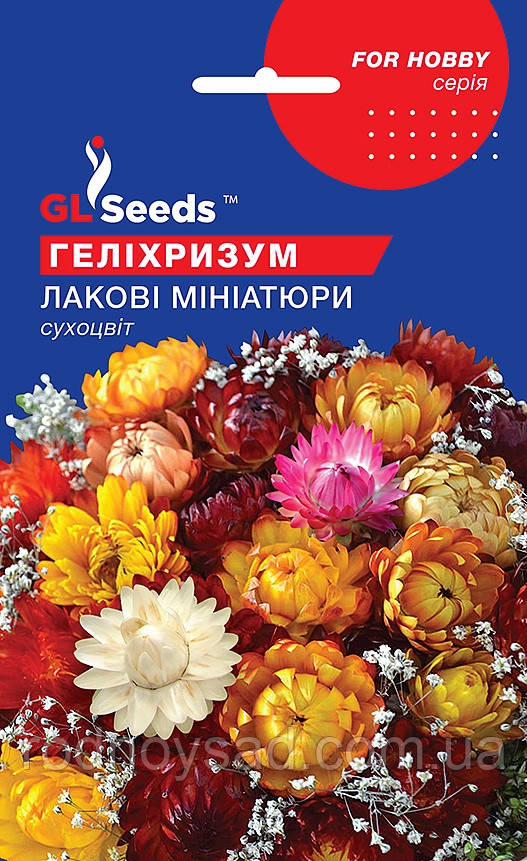 Насіння Геліхризум Лакові мініатюри (0,1 г) сухоцвіт, For Hobby, TM GL Seeds