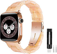 Сменный ремешок Seure для Apple Watch 38 40 41 42 44 45 мм оранжевый из смолы с пряжкой из нержавеющей стали регулируемый 16 5 см