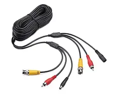 Коаксіальний кабель Voltronic BNC + DC + AV 20m Black