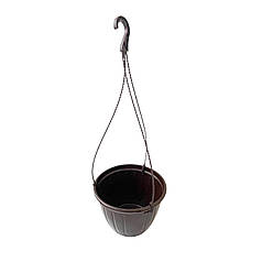 Пластиковий підвісний горщик венге 4 л 23х15 см