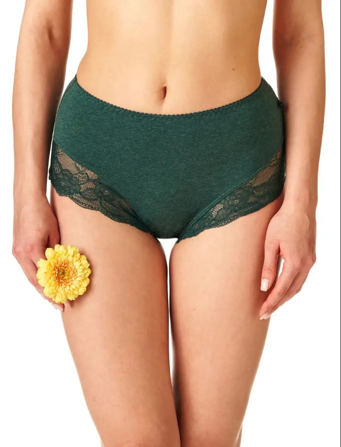 Жіночі трусики з високою талією Key бордовий та темно-зелений 2 шт LPF 224 B22 розмір XL, фото 1