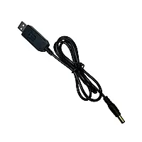 Кабель живлення для роутера Infinity USB (тато) - DC (тато) 5,5x2,5 0,5A, 1m Black із перетворювачем напруги