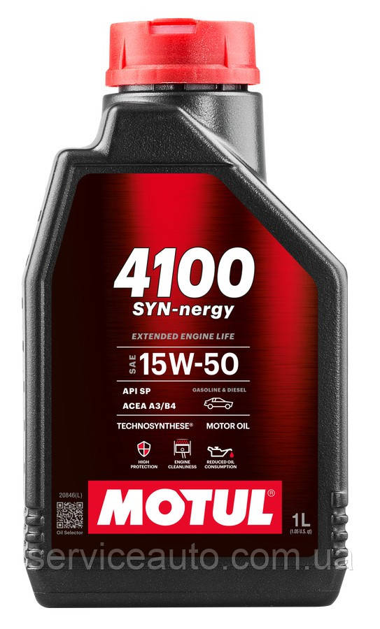 Моторна олива Motul 4100 SYN-NERGY 15W-50, 1L