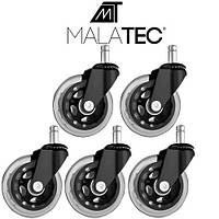 Безшумні роликові колеса для офісного крісла , стільця - 5 шт Malatec 22077