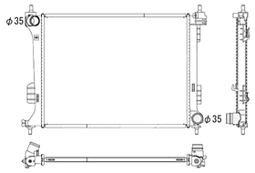 Конденсатор кондиціонера Hyundai ix35 10-15 Koyoair АКПП/МКПП; 670X380X12; +осушувач; KOREA, тип DOOWON; (2.0/2.4)
