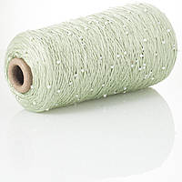 Намистини на Котонi № 7 фісташка + білі намистини (Пряжа нитки для в'язання)