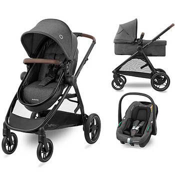 Коляска універсальна 3в1 Maxi-Cosi Zelia S Trio Dark Grey Темно-сіра