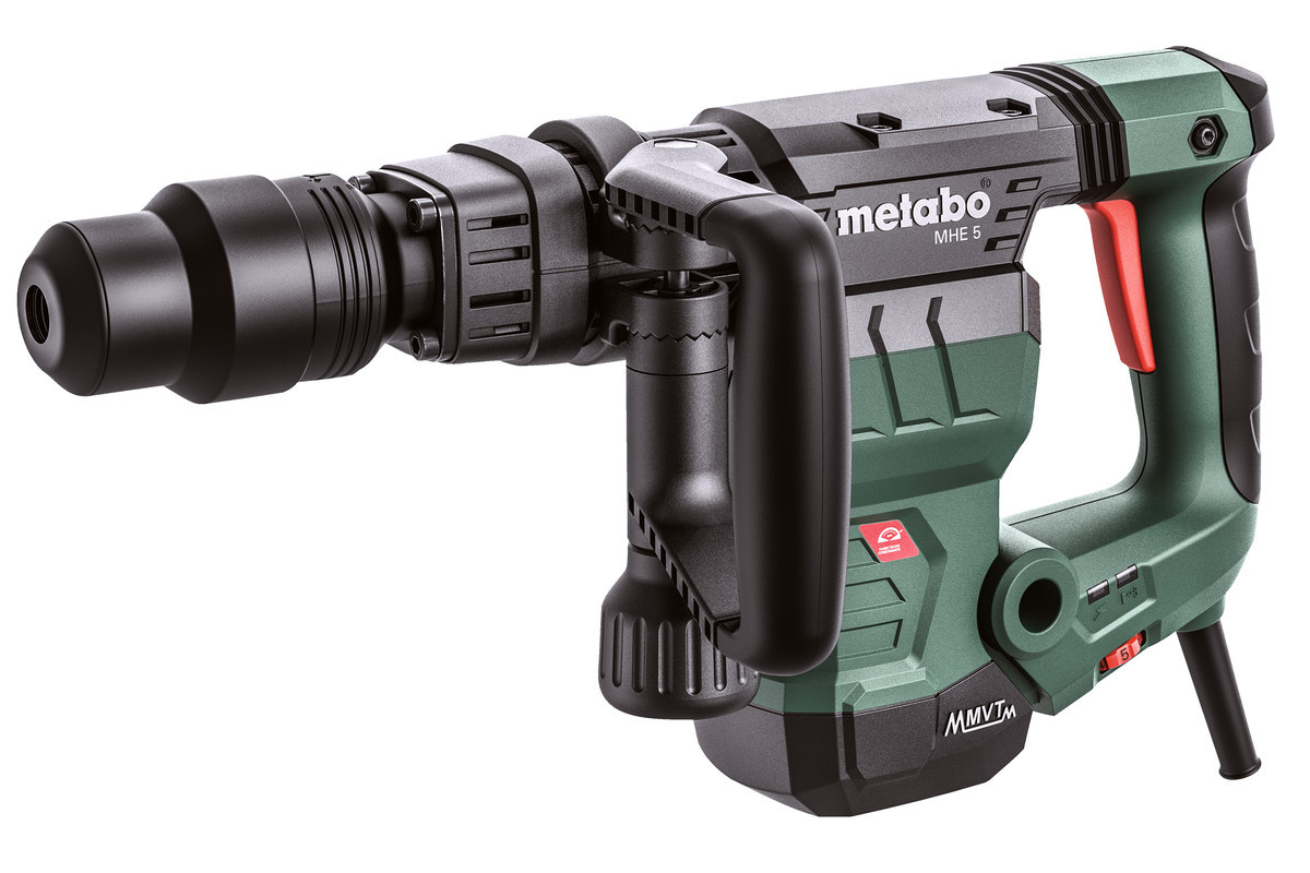 Відбійний молоток MHE 5 з системою сповіщення,індикацією та Metabo VibraTech (MVT),плавний пуск + пластиковий
