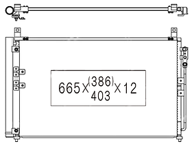 Конденсатор кондиціонера Infiniti Q50 14- Koyoair АКПП/МКПП; 665X403X12; +осушувач; USA; (3.0)