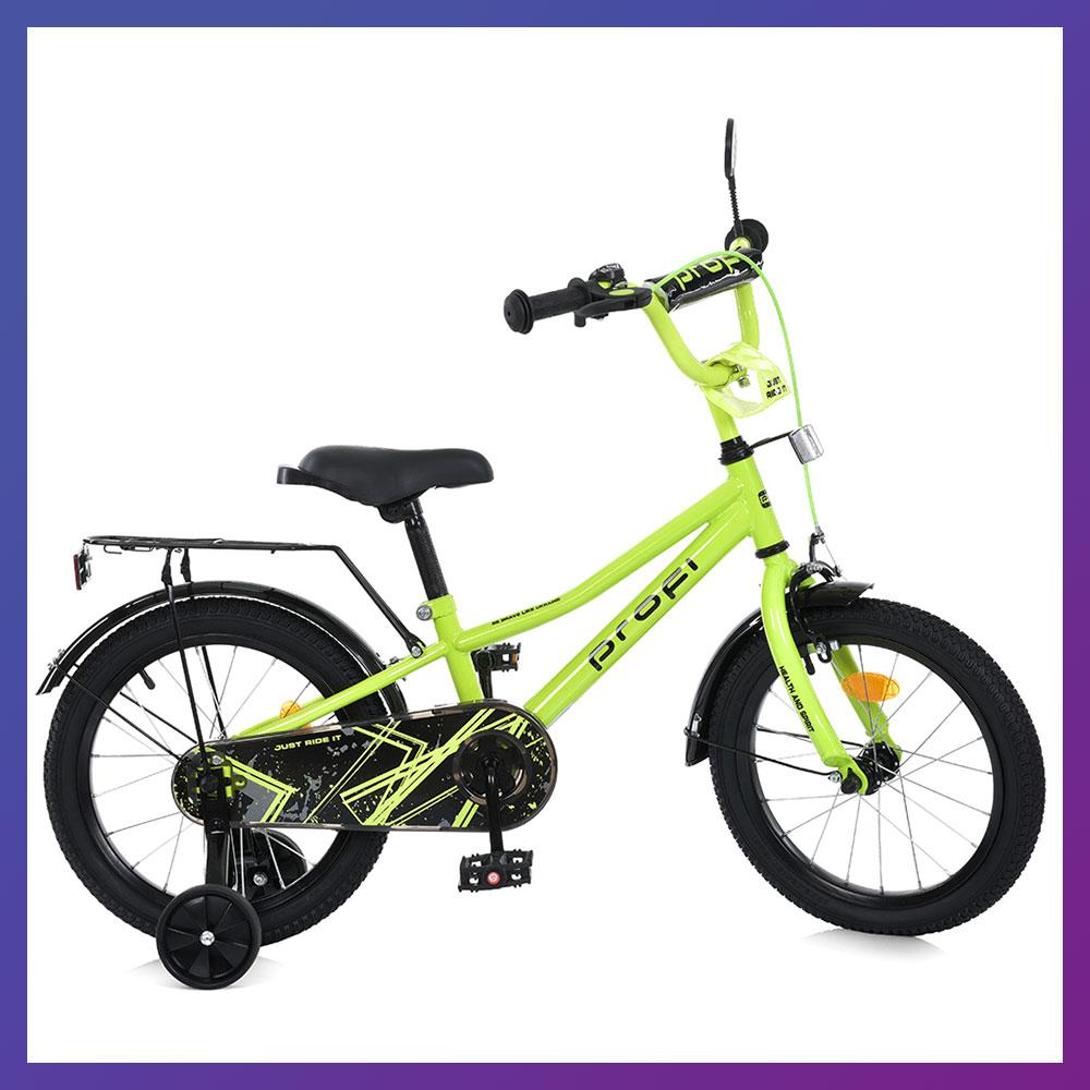 Велосипед дитячий двоколісний сталевий Profi MB 16013-1 16" зріст 100-120 см вік 4 до 7 років Салатовий, фото 1