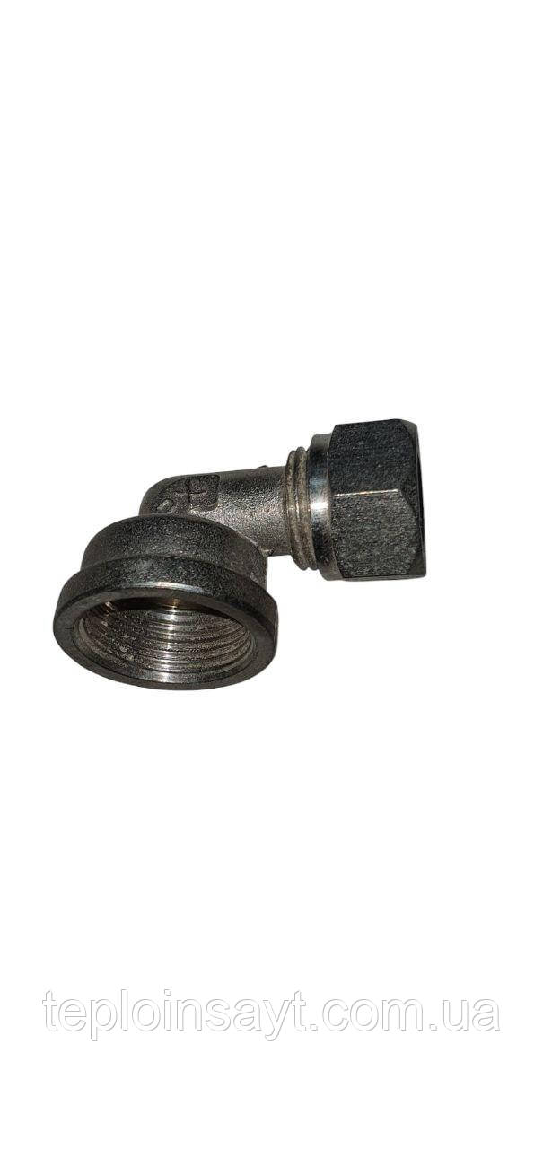 Кут латунний нікельований для металопластикових труб 16х3/4"(В)