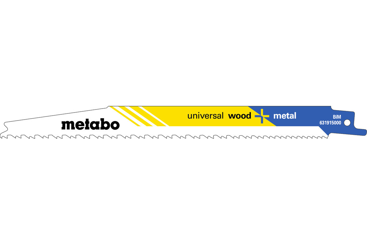 5 пилкових полотен для шабельних пилок «universal wood + metal», 200 x 1,25 мм (631915000)