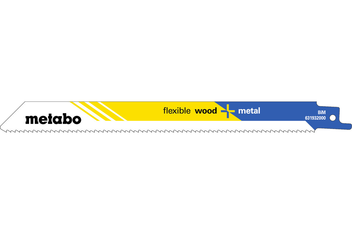 5 пилкових полотен для шабельних пилок «flexible wood + metal», 200 x 0,9 мм (631932000)