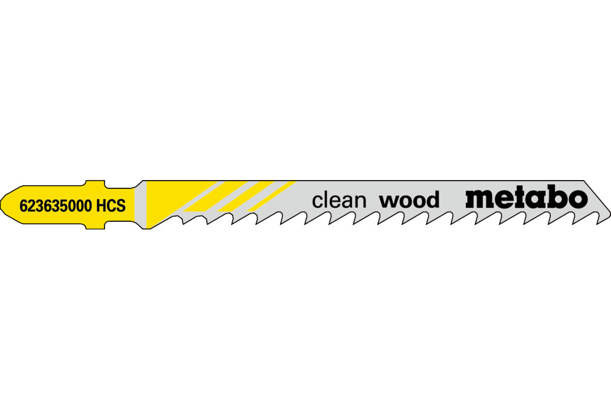 5 пилкових полотен для лобзиків «clean wood», 74/ 4,0 мм (623635000)