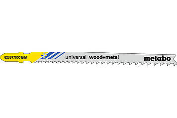 5 пилкових полотен для лобзиків «universal wood + metal», 106 мм/progr. (623677000)