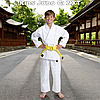 Кімоно для дзюдо дитяче з поясом біле бавовна поліестер Ippon Gear Nxt White щільність 335 гр/м.кв. (160 см), фото 9
