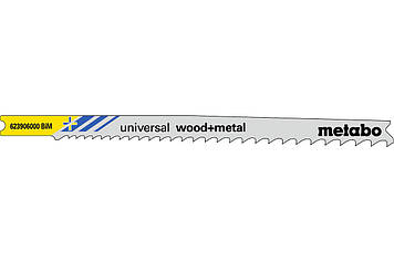 5 пилкових U-подібних полотен для лобзиків «universal wood + metal», 107 мм (623906000)
