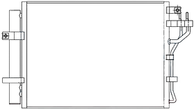 Конденсатор кондиціонера Kia Picanto 11-16 Koyoair АКПП/МКПП; 430X340X16; +осушувач; (1.2)