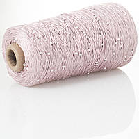 Намистини на Котонi № 893 припилена пудра + білі намистини (Пряжа нитки для в'язання)