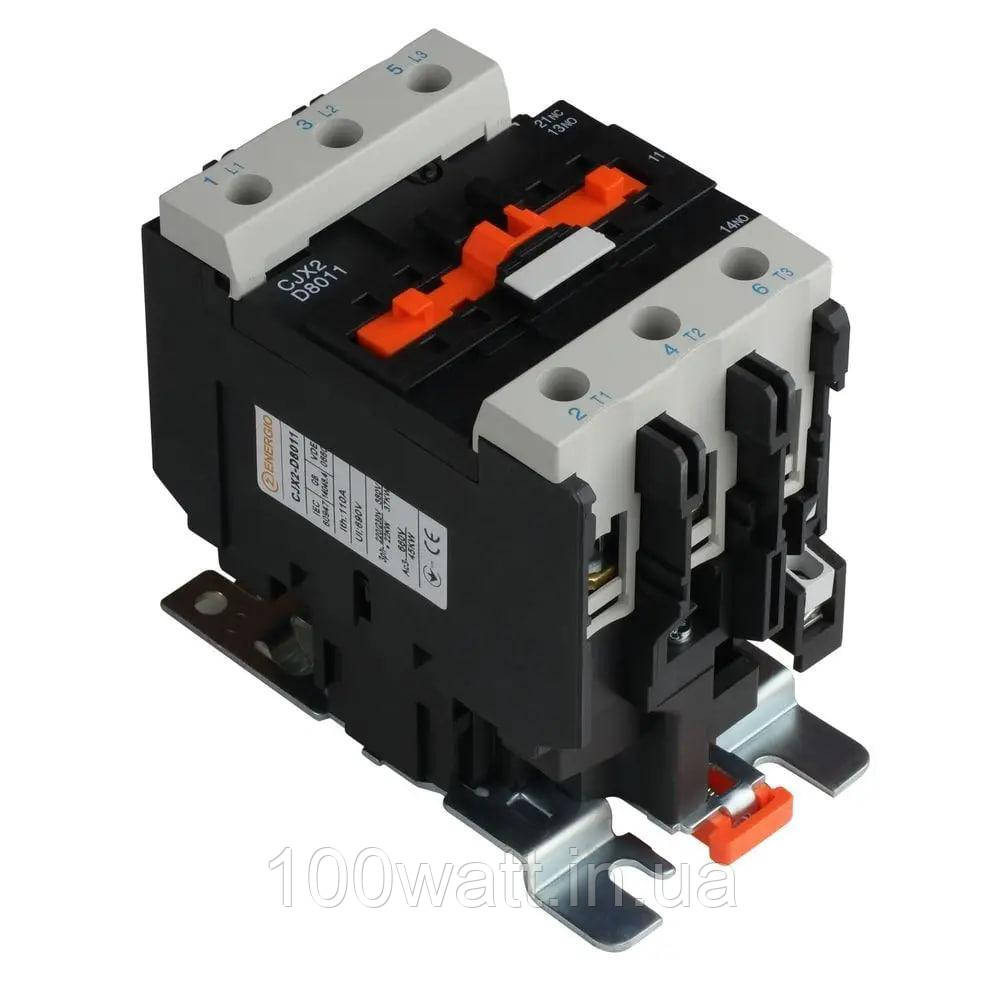 Контактор ENERGIO CJX2 80А 220В 1NO+1NC 70809, фото 1