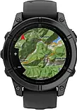 Смарт-годинник Garmin Fenix E 47mm AMOLED Slate Gray Steel with Black Silicone Band (010-03025-03/01), фото 4