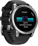 Смарт-годинник Garmin Fenix E 47mm AMOLED Stainless Steel with Black Silicone Band (010-03025-02/00), фото 3