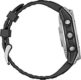 Смарт-годинник Garmin Fenix E 47mm AMOLED Stainless Steel with Black Silicone Band (010-03025-02/00), фото 5