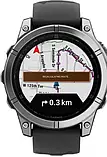 Смарт-годинник Garmin Fenix E 47mm AMOLED Stainless Steel with Black Silicone Band (010-03025-02/00), фото 7