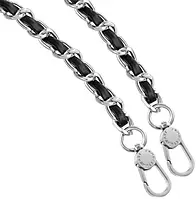 Ремінець для смартфона ArmorStandart Leather Chain link Polished Silver with Black Leather (ARM77033)