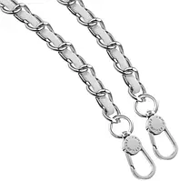 Ремінець для смартфона ArmorStandart Leather Chain link Polished Silver with White Leather (ARM77034)