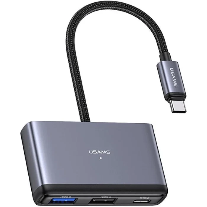 USB-хаб USAMS US-SJ627 Dark Gray 4in1 (SJ627HUB01)